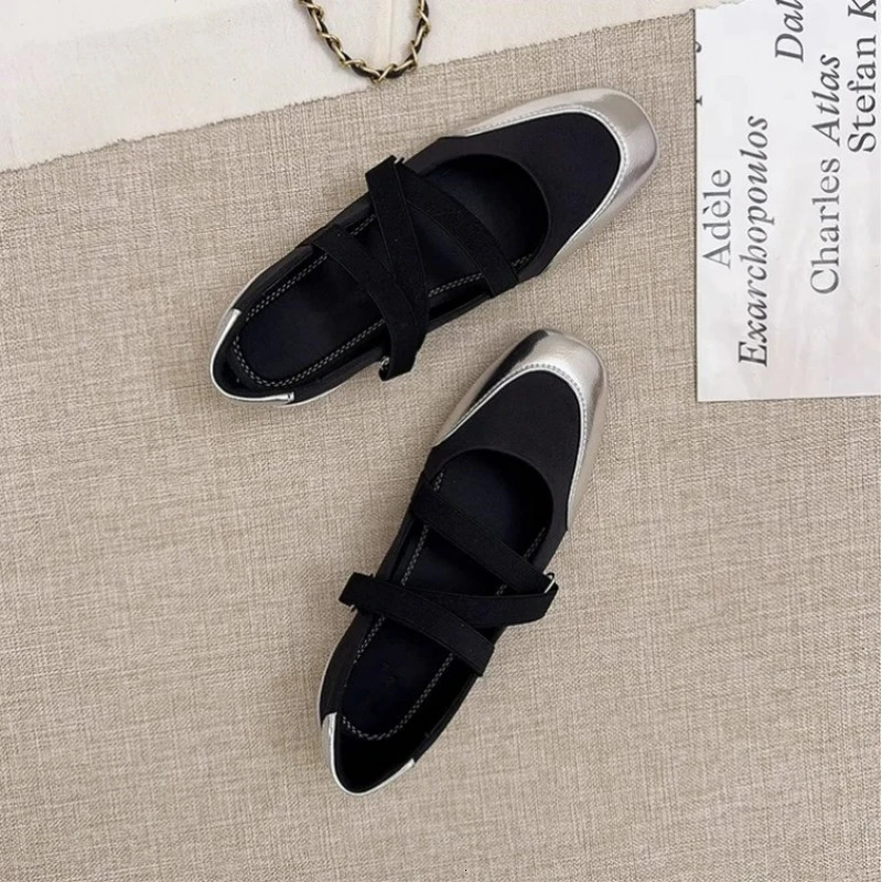 2026 SpringFall Mary Jane Flats - Ballet-Inspired Round-Toe Slip-On Shoes with Elastic Strap Vintage Work Pumps for Women 260227