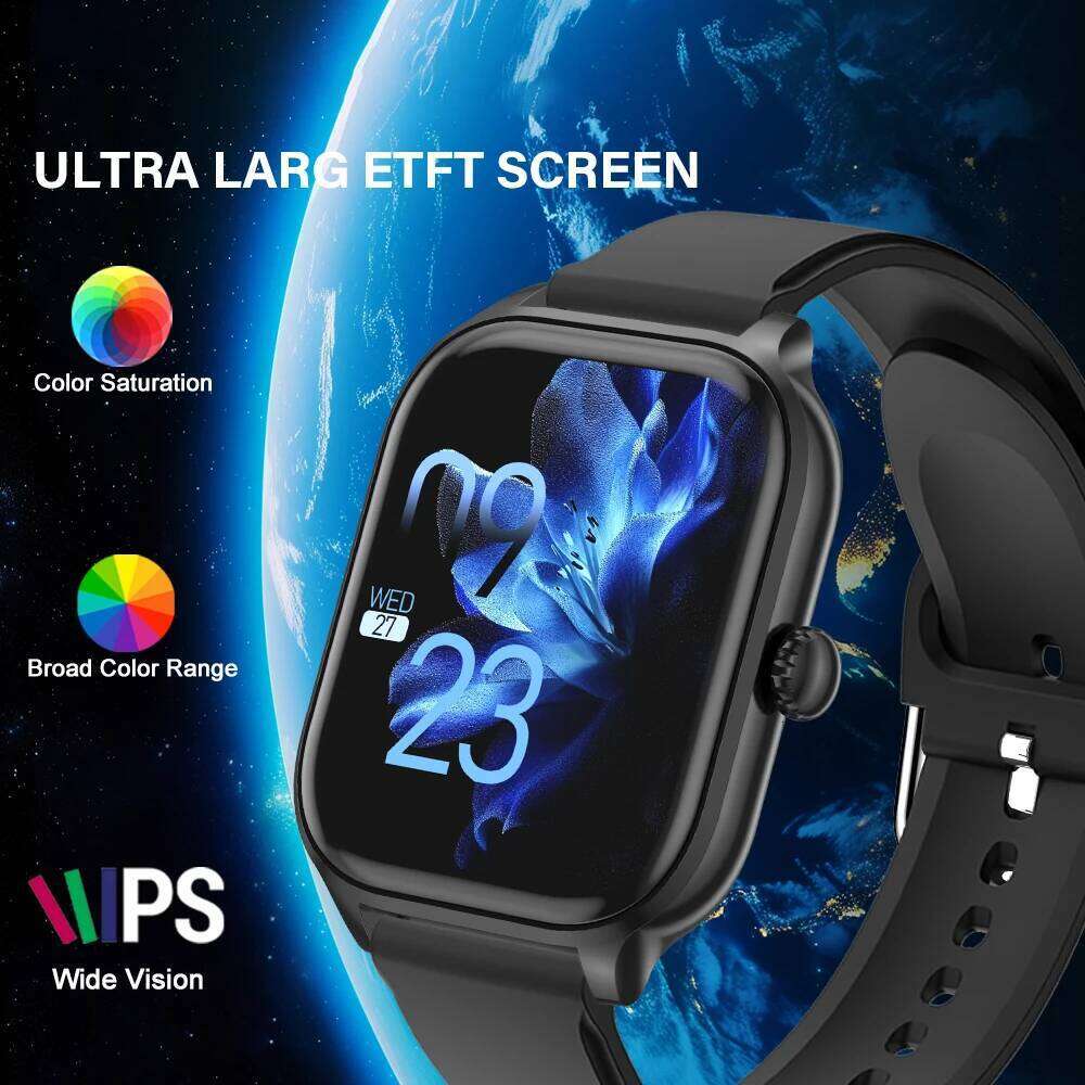 2025 New Smart H9 Plus Bluetooth Calling Health Monitoring Voice Assistant IP68 Waterproof Men Women Sports Watch