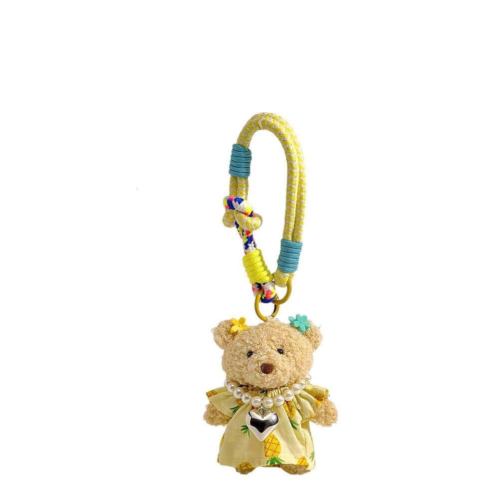 Dopamine Pink Bear Plush Cute Girl Small Doll Pendant Bag Hanging Ornament Best Friend Gift