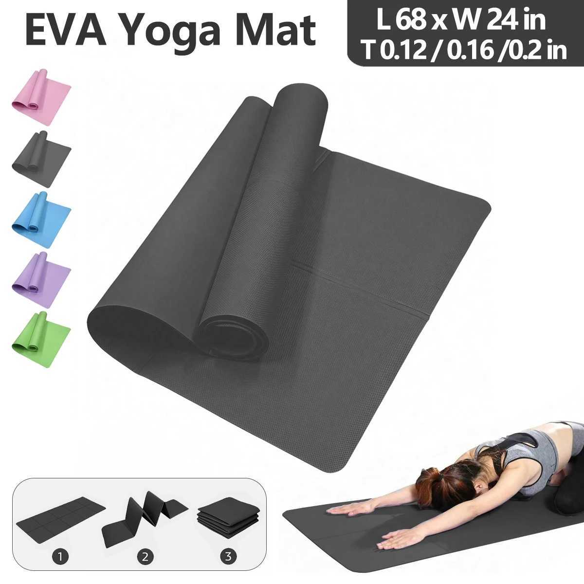 Foldable Yoga Mat Eco Friendly EVA Folding Travel Fitness Exercise Mat 3mm/4mm/6mm Thicknesses for Yoga Pilates Floor Workouts M260312