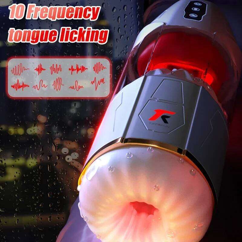 Yeain Men Automatic Masturbation Cup Adult Sex Toy Tongue Licking Sucking Vibrating Penis Trainer Heated Masturbator for Male Z260312