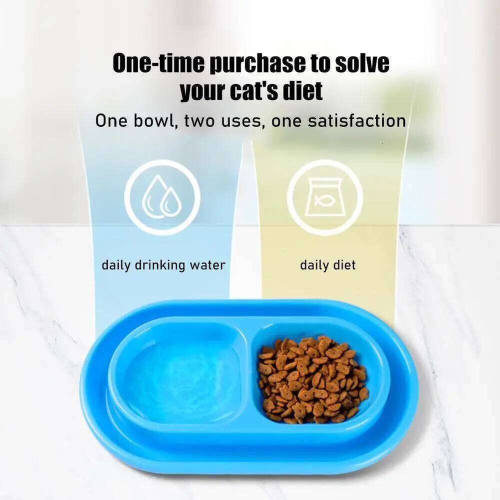 Pet Feeding Double Bowls Plastic Anti Food Water For Dogs Cats Puppy Automatic Dog Feeder Dispenser Karate for Ants 26Y0312