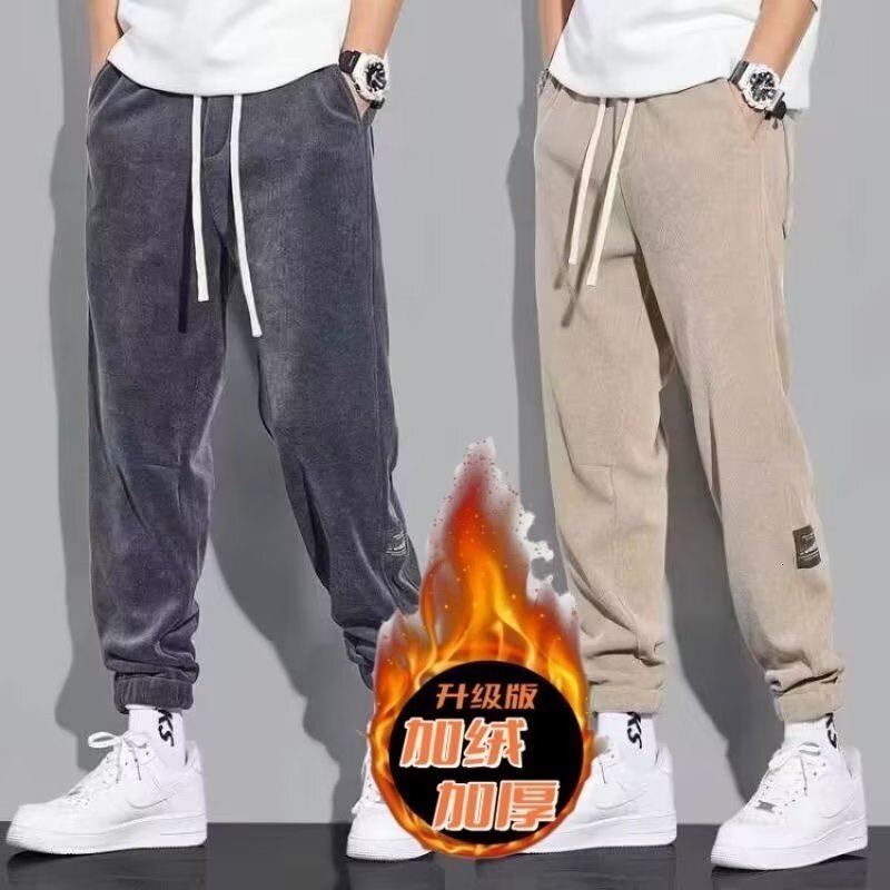 Winter Chenille Sweatpants Spring And Autumn Corduroy Casual Pants Men's Pants With Designer Pants Fleece Lining Thickened Men's Corduroy Sp