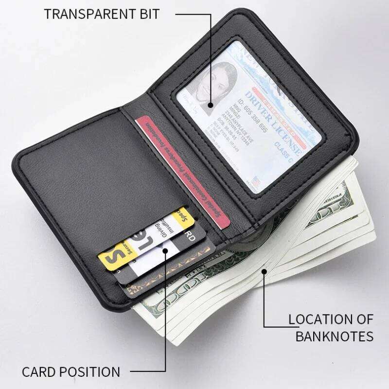 1Pc New Ultra-thin Mini Soft PU Leather Credit Card Wallet Holder Vertical High Quality Men's Small Short Wallets Purse