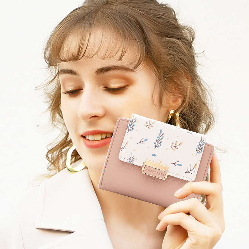 Luxury fashion wallet Short New Korean Version Cute Coin Purse Student Fresh Multi Functional Printed Small Wallet Women