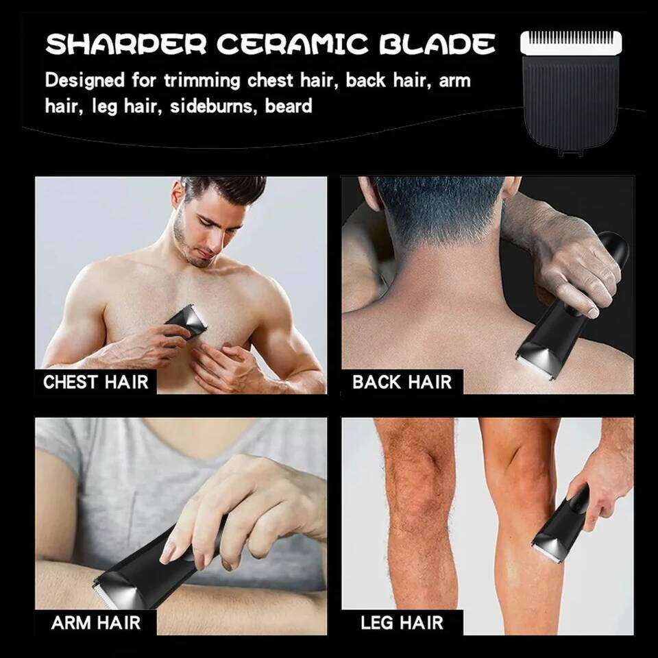 Men'S Groin Body Hair Electric Ball Trimmer, Includes 2 Guard Attachments, Ceramic Blade Head, Wet And Dry Shaver C260312