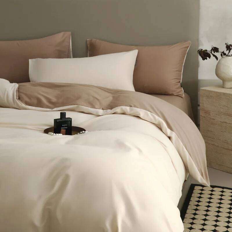 Class A light polished four-piece set of solid color long-staple cotton 100 & B home textiles H260312