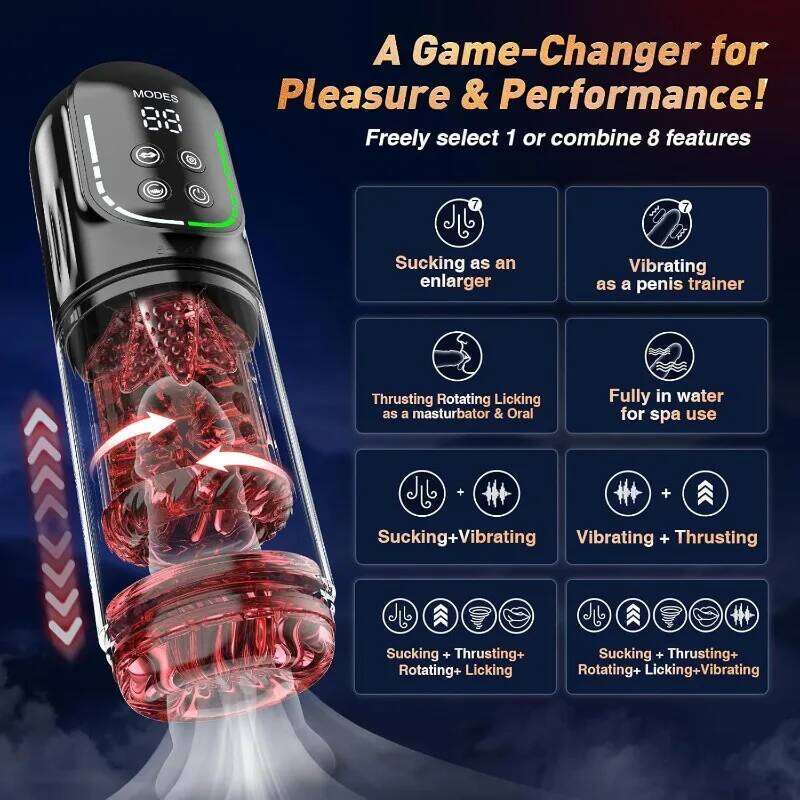 Electric Male Masturbator Adult Sex Toys APP Control Penis Pump with Sucking 7 Thrusting Rotating Vibrator Modes Blowjob Z260311