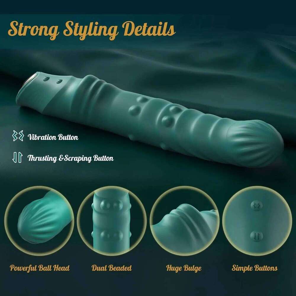 Rotation Thrusting Vibrator for Women 2 in 1 Clitoris Stimulator Telescopic Dildo rotating beads Female Masturbation Z260311
