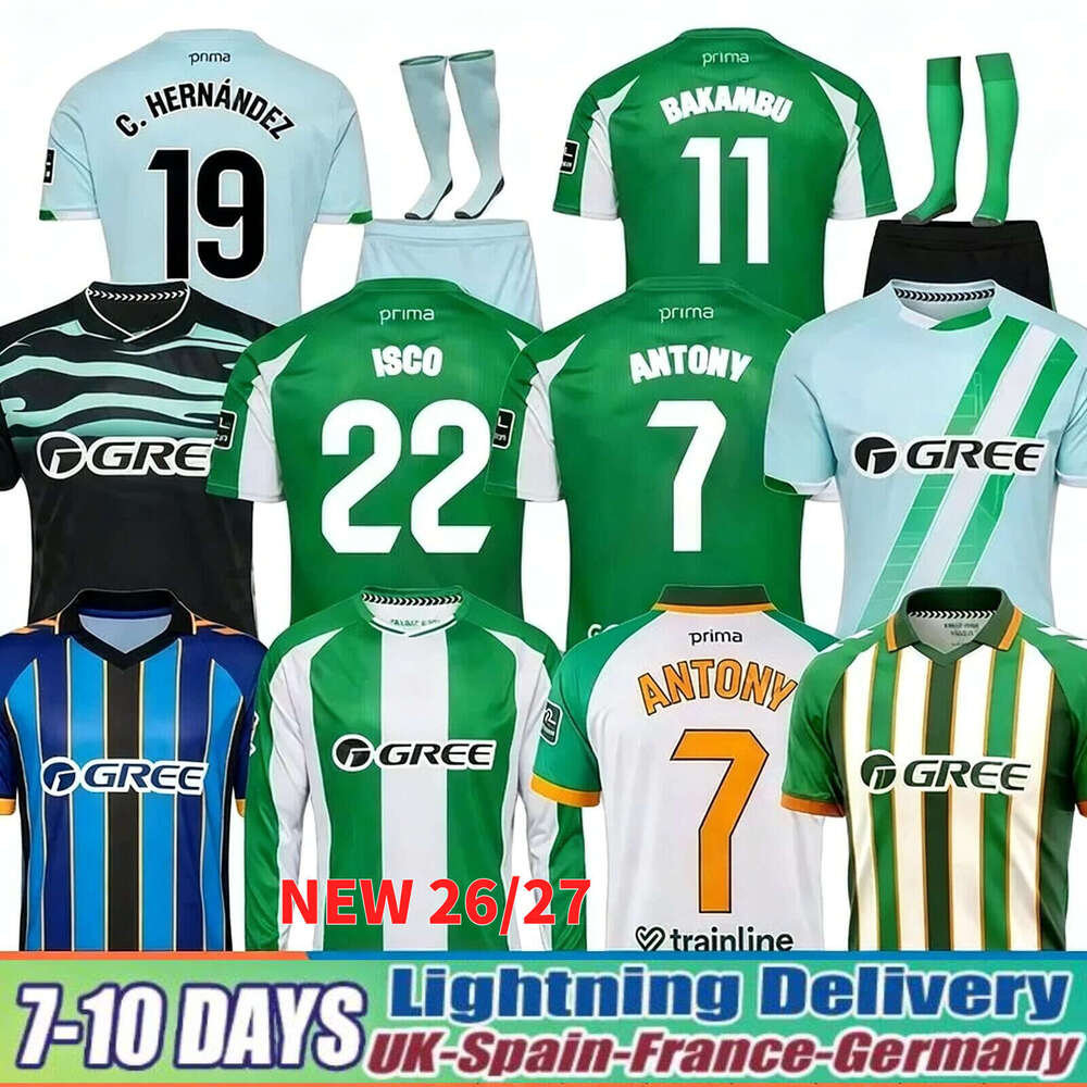 Real Betis 25 26 27 Soccer Jerseys C.HERNANDEZ ISCO 2025 2026 LO CELSO BARTRA BAKAMBU EZ ABDE MARC ROCA Football Shirts ADRIAN Uniforms Men Kids Kits Camiseta Maillot
