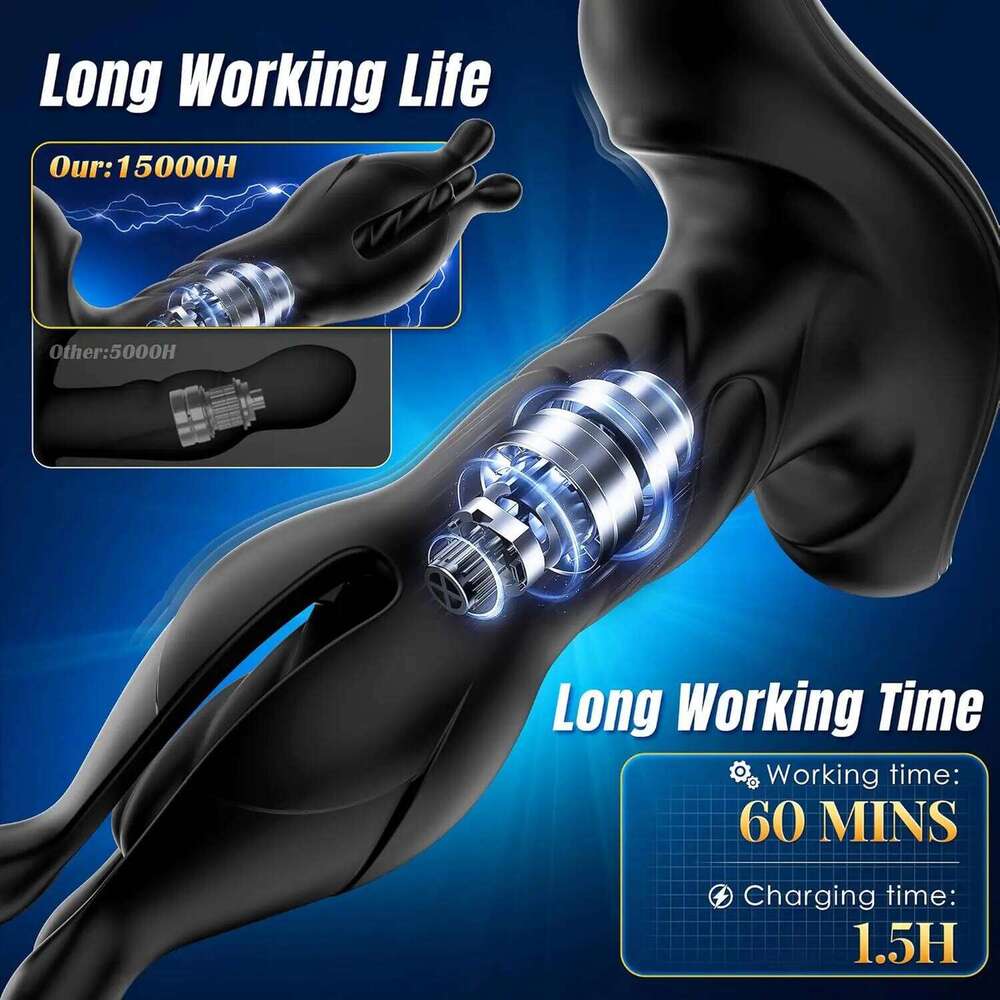 Male Sex Toys Prostate Massager Vibrator Men Anal 9 Tension Shock Flapping Thrusting Vibrating Butt Plug for Gay Z260311