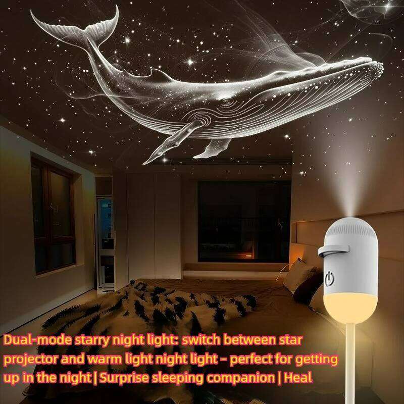 2-in-1 Mini Galaxy Star Projector Night Light Starry Sky Ambient Lamp for Bedroom Sleep & Decoration 26H0312