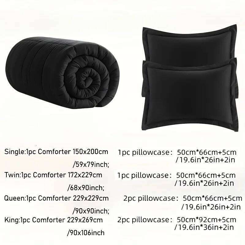 Full Size Bed Set Soft Breathable All Seasons Bedding with 2/3 pcs,1 Comforter And 1/2 Pillow Shams Machine Washable H260312