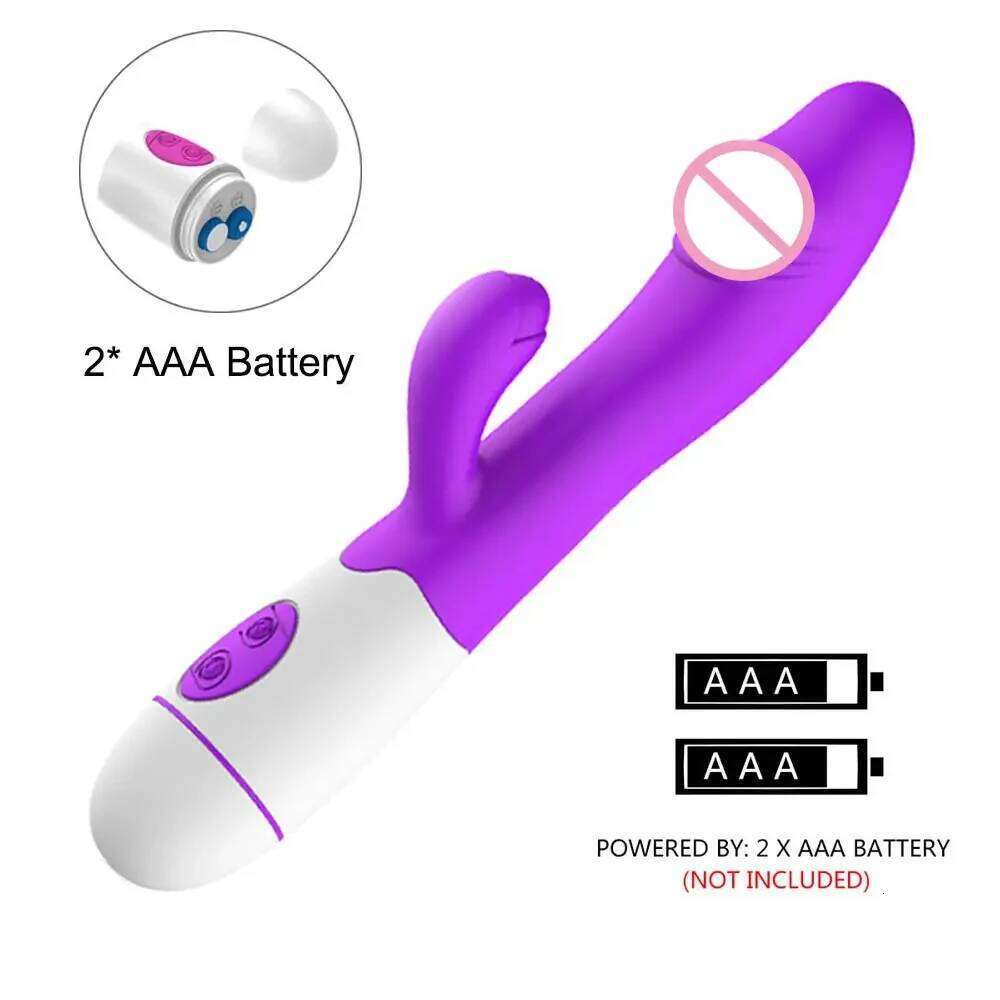 30 Speed Rechargeable Handheld Silicone Adult Clit Clitoral Clitoris Sex Toy G Spot Dual Motor Rabbit Vibrator for Women Female Z260312