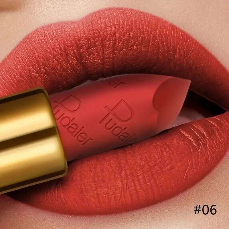 Pudaier Velvet Matte Lipstick - 10 Vibrant Colors, Moisturizing & Waterproof, Long-Lasting Nude Perfect Everyday Gift W260311