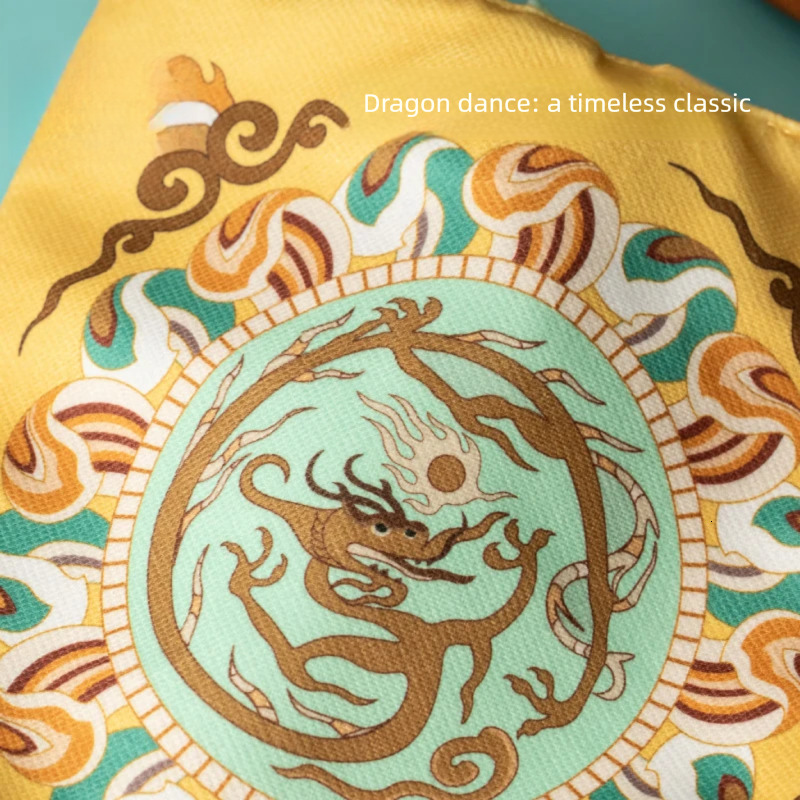 Bestseller Research Institute Dunhuang Motif Ceiling Dragon Pattern Velvet Bag Museum Cultural and Creative Handbag Birthday New Year's Gift ddmy