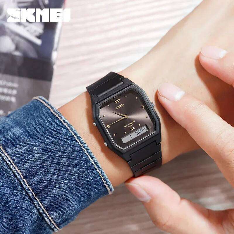 SKMEI 1604 Luxury Quartz Watches for Men Women Simple Waterproof Dual Time Countdown Lady Wristwatches Clock Relogio Masculino