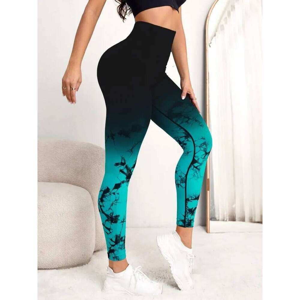 Yoga Pants Women Seamless Push Up Sports Fitness Joggings High Waist Gym Workout Scrunch Tie Dye Running Leggings 26H0311