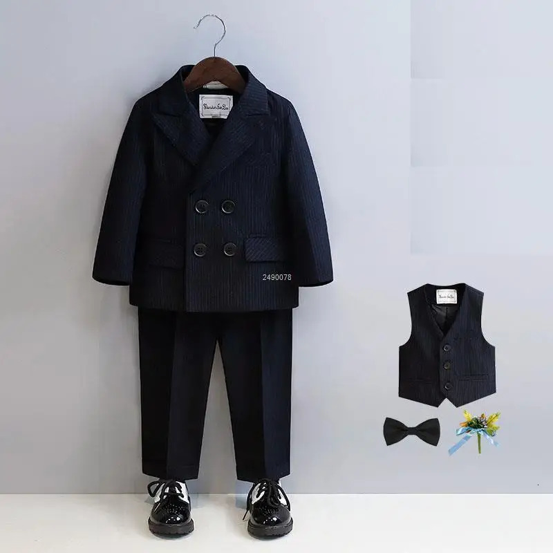 Kids 1 Year Black Birthday Dress Baby Boys Beautiful Pograph Suit Children Wedding Performance Piano Party Blazer Tuxedo Wear 260311