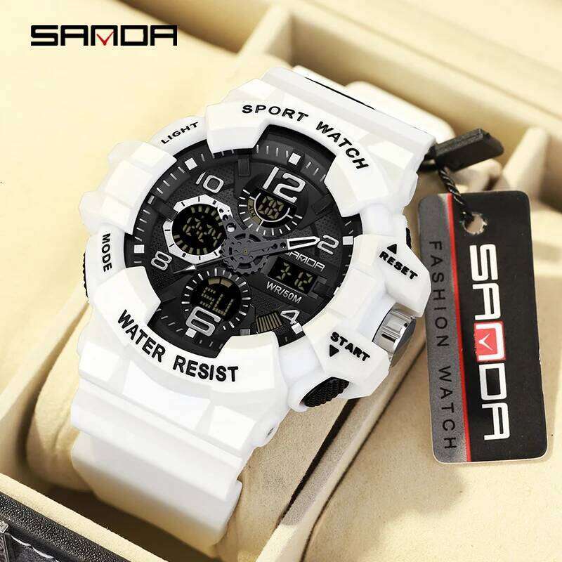 SANDA LED Digital Men G Style Military Sports Electronic Double Display Date waterproof Quartz Watch Relogio Masculino - view 3