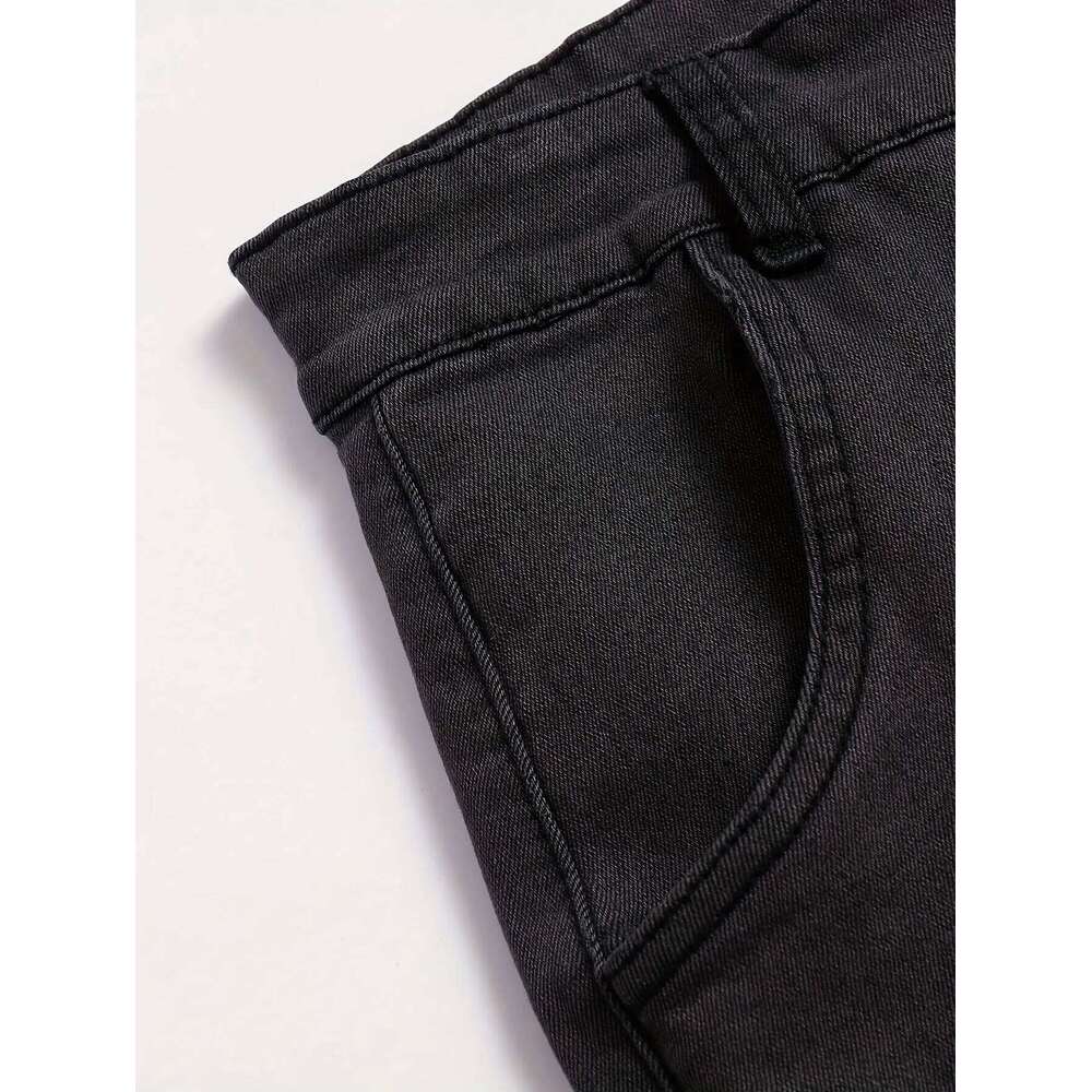 Men's workwear multi pocket jeans, casual street style straight leg denim pants 26Y0312