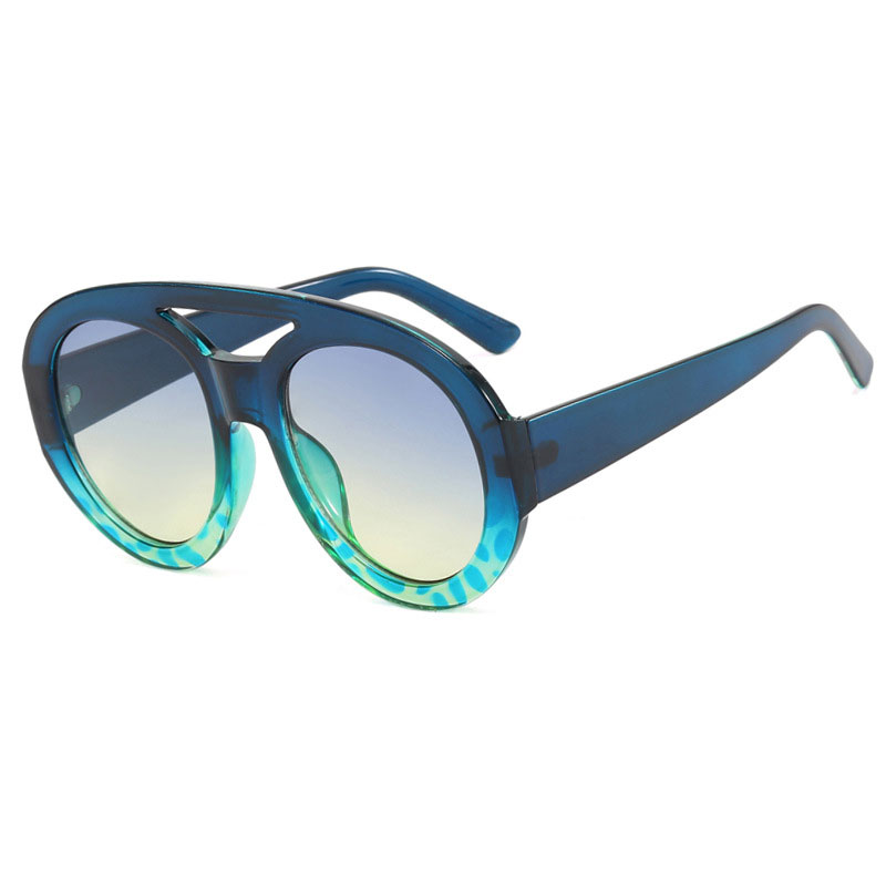 Oversized Toad shaped Sunglasses Double Beam Double Beam Fashion Contrast Cross border Sunglasses Instagram Internet Celebrity Sunglasses Women