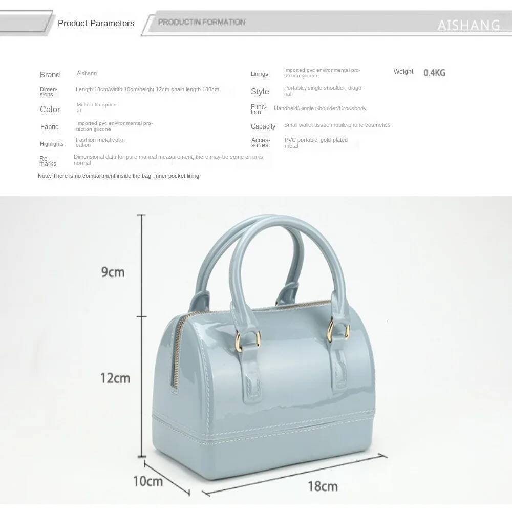 Portable PVC Jelly Crossbody Bags Waterproof Candy Transparent Shoulder Handbag Women's Bucket Bag