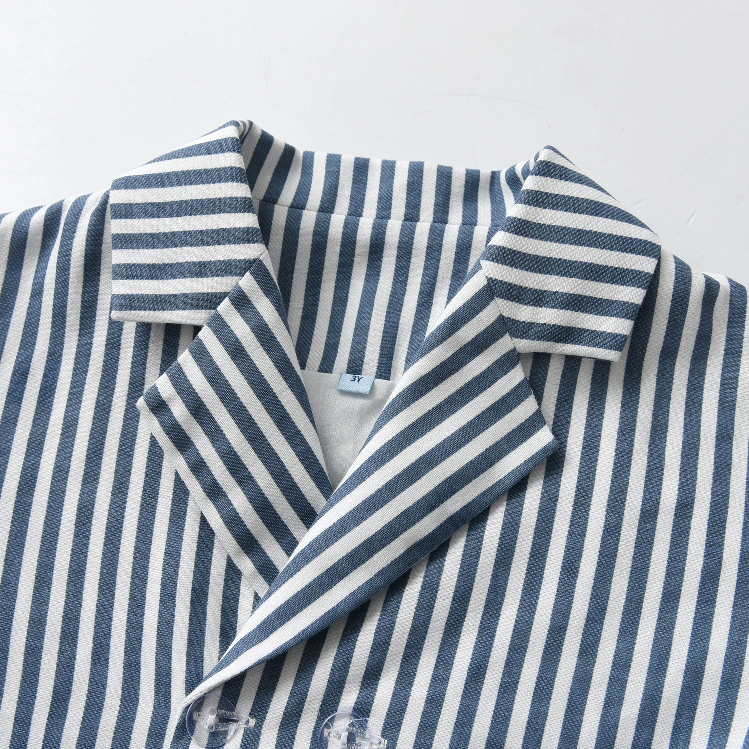 Striped Fashion Turn Down Collar Blue Blazer Children Boys Long Sleeves Baby Top Pinstripe Clothes For Childen Holiday 260311