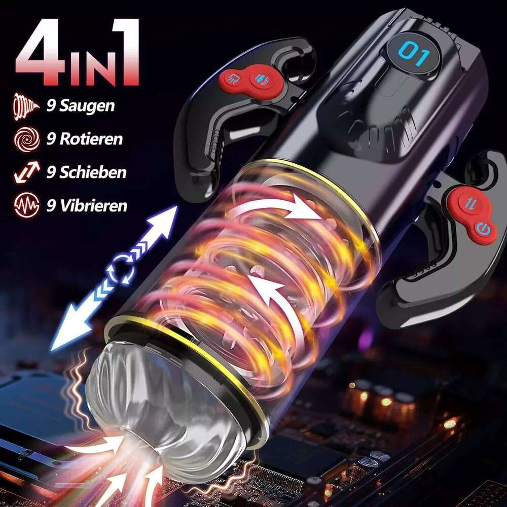 Automatic Sucking Male Masturbator Cup 9 Thrusting Rotating Vibrating Licking LCD Adult Sex Toys Blowjob Toy Penis Pump Z260312