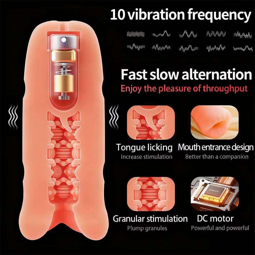 Male Masturbator for Men Sucking Machine Oral Vaginal Penis Vibrator Sex Toy Masturbation Cup Blowjobs Stimulation Exercise 18+ Z260311
