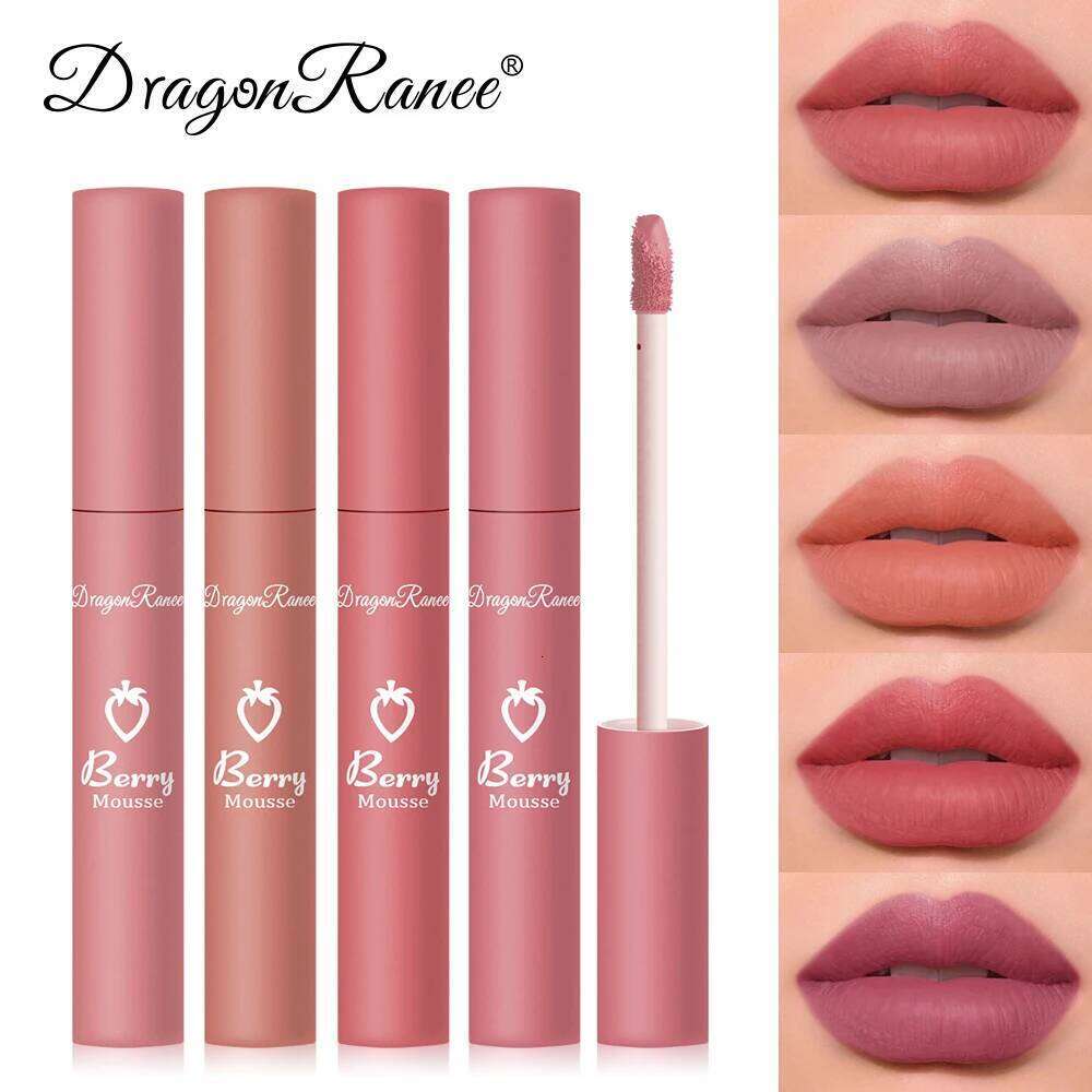 Easy to Color Non-Stick Cup Matte European and American Style Nude Red Brown Lipstick Gloss Gift Lip Glaze W260311