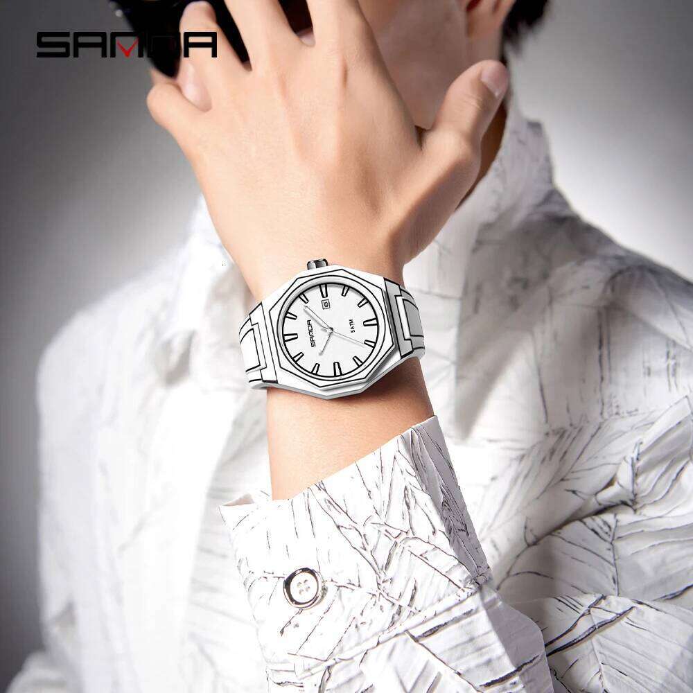 Fashion SANDA Brand's New 9090 With Creative Lines Waterproof Numbers Spiked Scales Student Quartz Watch