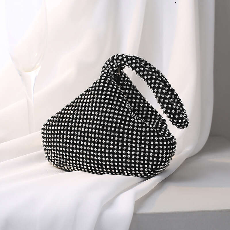 Factory Direct Sale Cross-border Pure Handmade Rhinestone Landmine Evening Handheld Banquet Bag Women's Handbag Small
