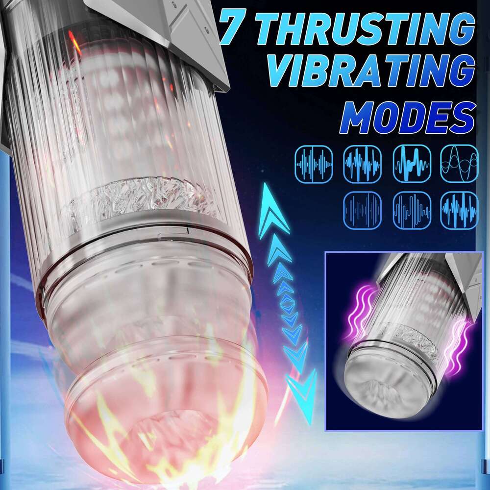 Novelty 4-in-1 Penis Trainer Male Electric Masturbator 7 Licking, Thrusting, Vibrating, Sucking Modes Adult Sex Toys Z260312