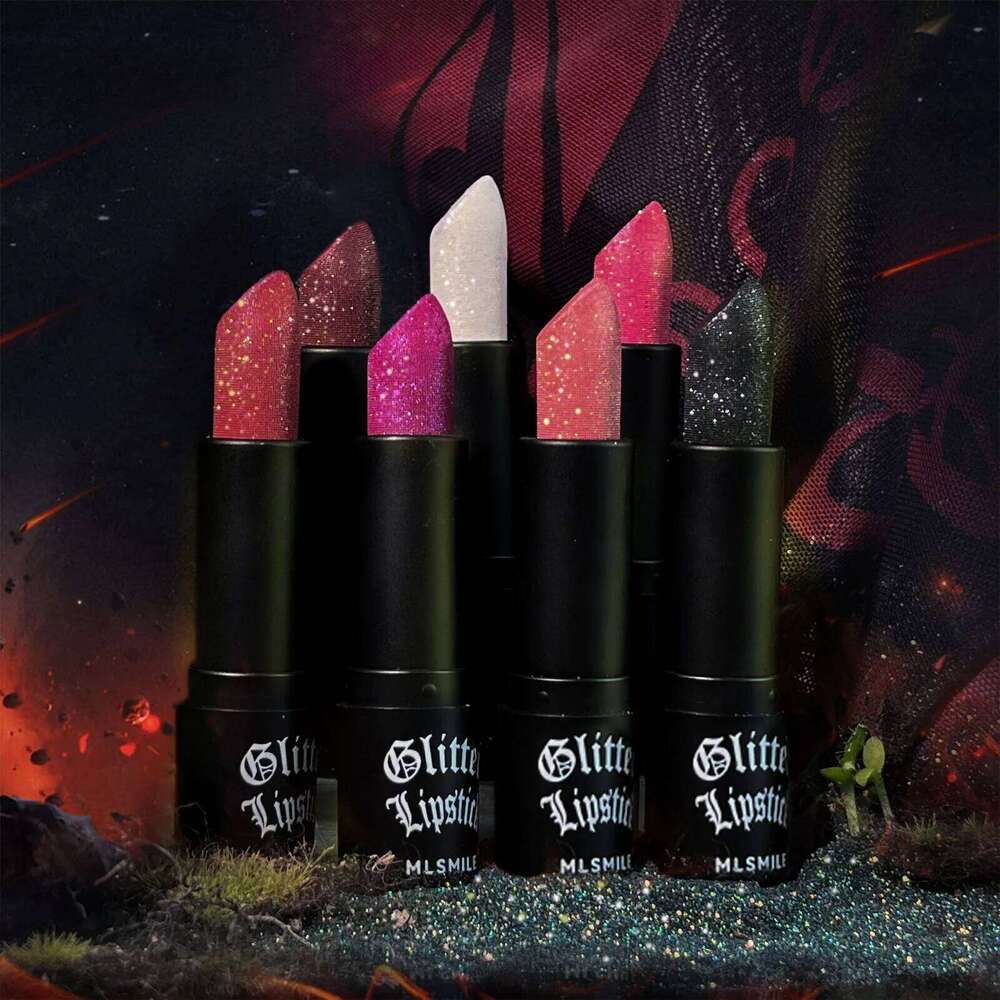 Multi-Color Non-stick Cup Matte Flash Lasting Easy Color Diamond Lipstick Dark Halloween Look W260311