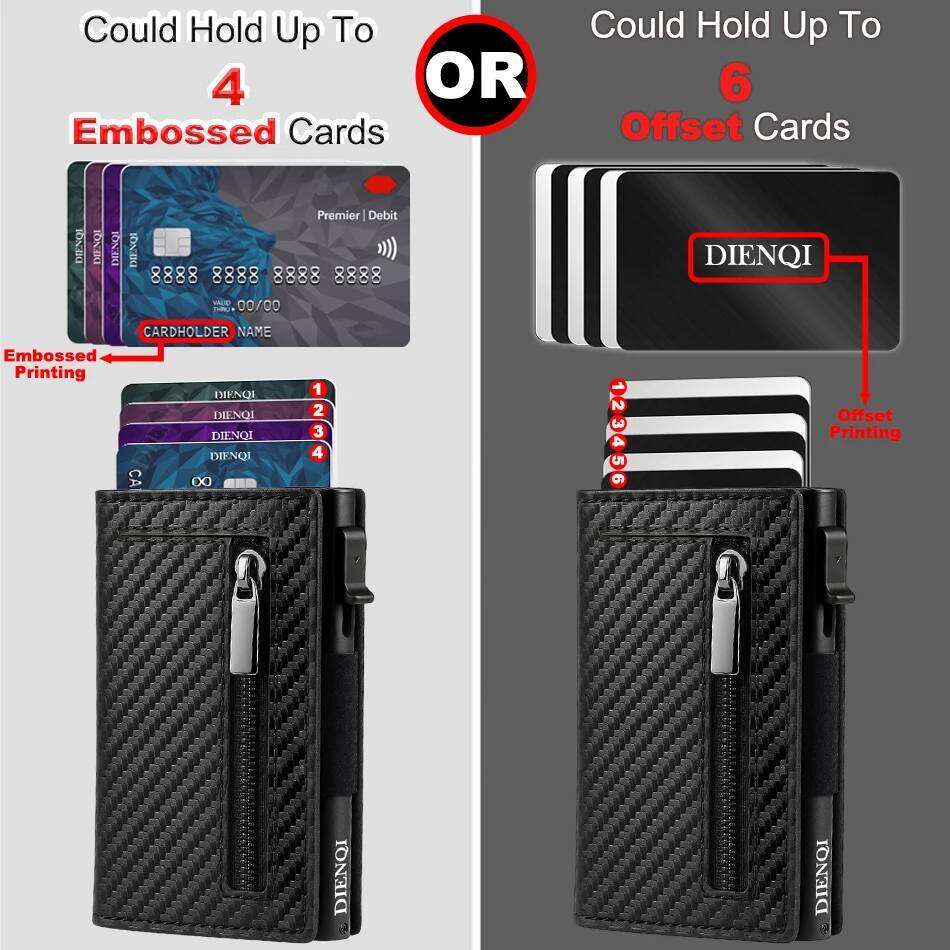 Anti-theft Credit Card Holder Rfid Blocking Aluminum Leather Pop Up Minimalist Wallet Cardholder Wallets for Men