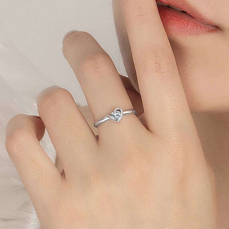 PERFANY 0.3CT Heart Cut Moissanite Ring for Women S925 Pure Silver Plated 18K Rose Gold laboratory diamond wedding jewelry H260312