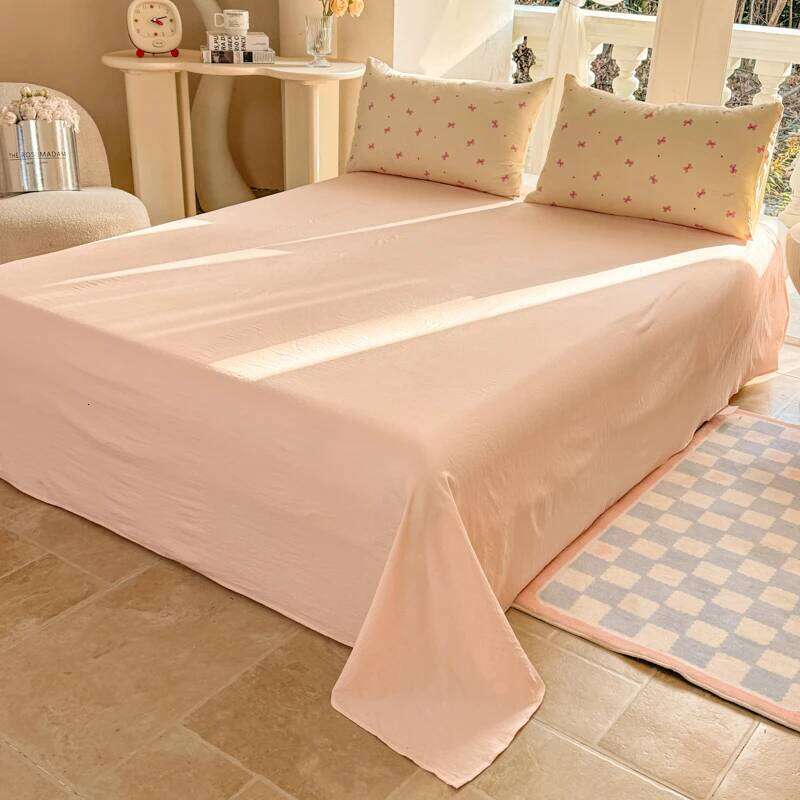 INS Cute Bow Bedding for Girls Women Soft Bed Sheet Pillowcase Single Twin Full 200x230cm Kawaii Duvet Cover Set H260312
