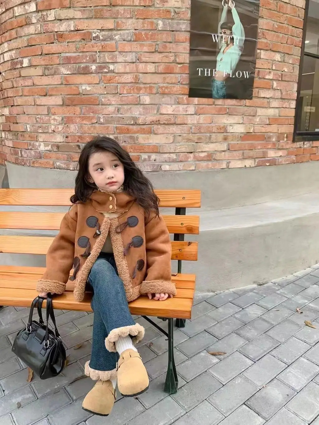 Girls Pants Fleece Jeans Autumn Winter Clothes for Baby Casual Stylish Outer Wear Flared Trousers Loungewear 260311