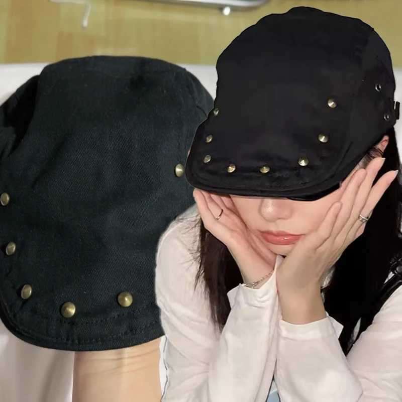 Y2K Rivet Beret Cap Sweet Cool Spicy Girls Harajuku Hats Women Japanese Korean Retro Fashion Casual Newsboy Painter Beret Hats H260312 - view 7