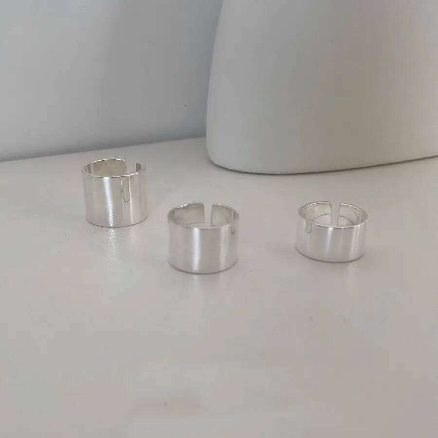 BF CLUB 925 Sterling Silver Rings For Women Girl Female Open Minimalist Retro Wide Ring Creative Anillos Bague Fine Jewelry H260312