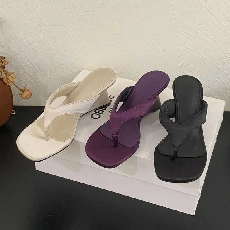 Summer New Flip Flops Ladies Wedges Slides Fashion Casual Beach Sandals Women Concise Comfort Fashion Slippers Female K260312