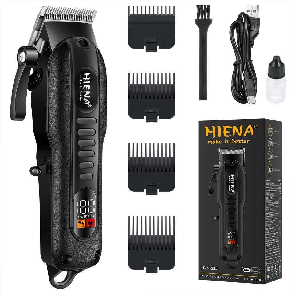HYN-222 Professional Clippers 5V1A Rechargeable Hair Trimmer Stainless Steel Blade Black Washable Head For Men Styling Tool C260312