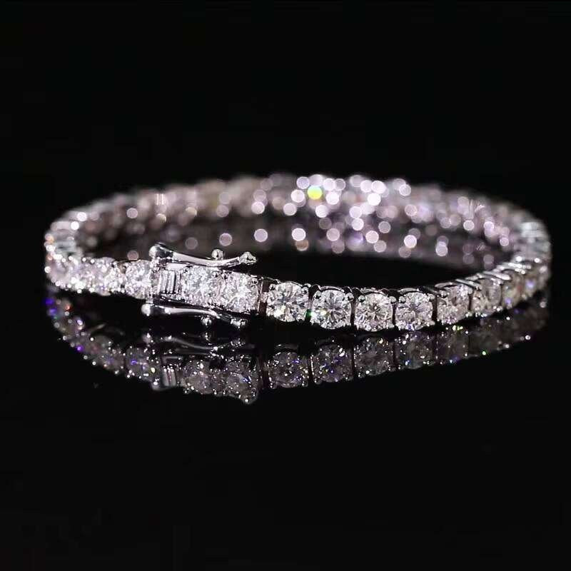Tennis Fashionable Sier Ice VVS Silicon Stone Bracelet