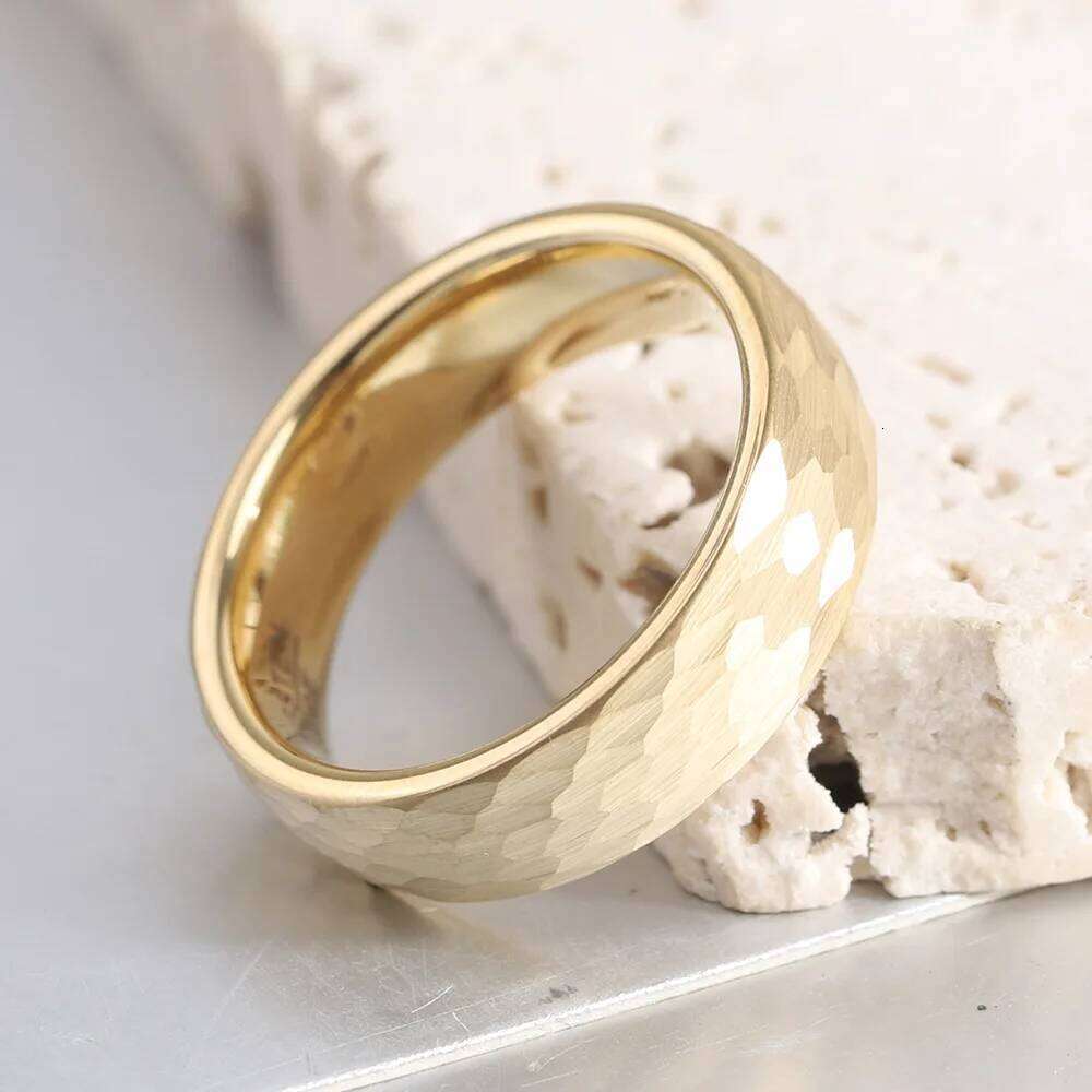 Fashion Retro Fish Scale Pounding Pattern Titanium Rings For Men Women Stainless Steel Couple Ring Wedding Engagement Jewelry H260312