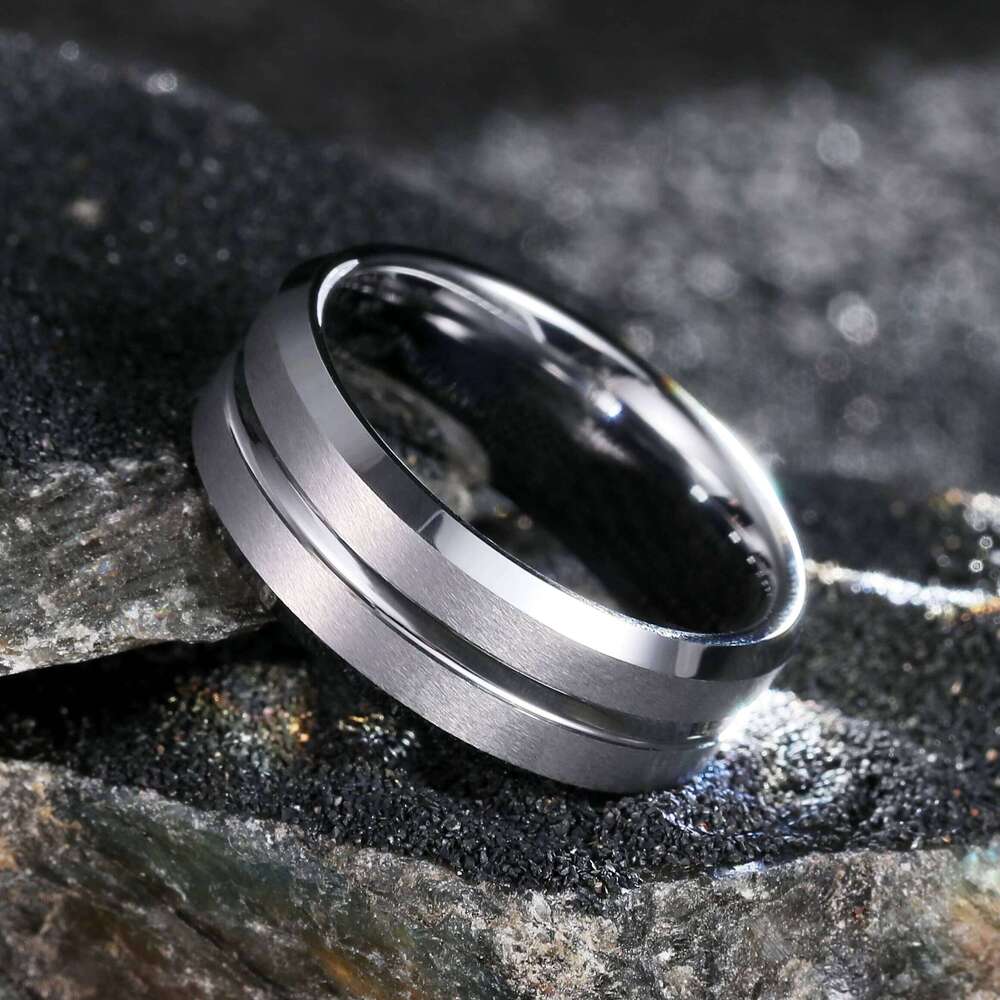 Fashion 8mm Silver Color Titanium For Women Matte Brushed Men Stainless Steel Rings Wedding Band Jewelry Gifts H260312
