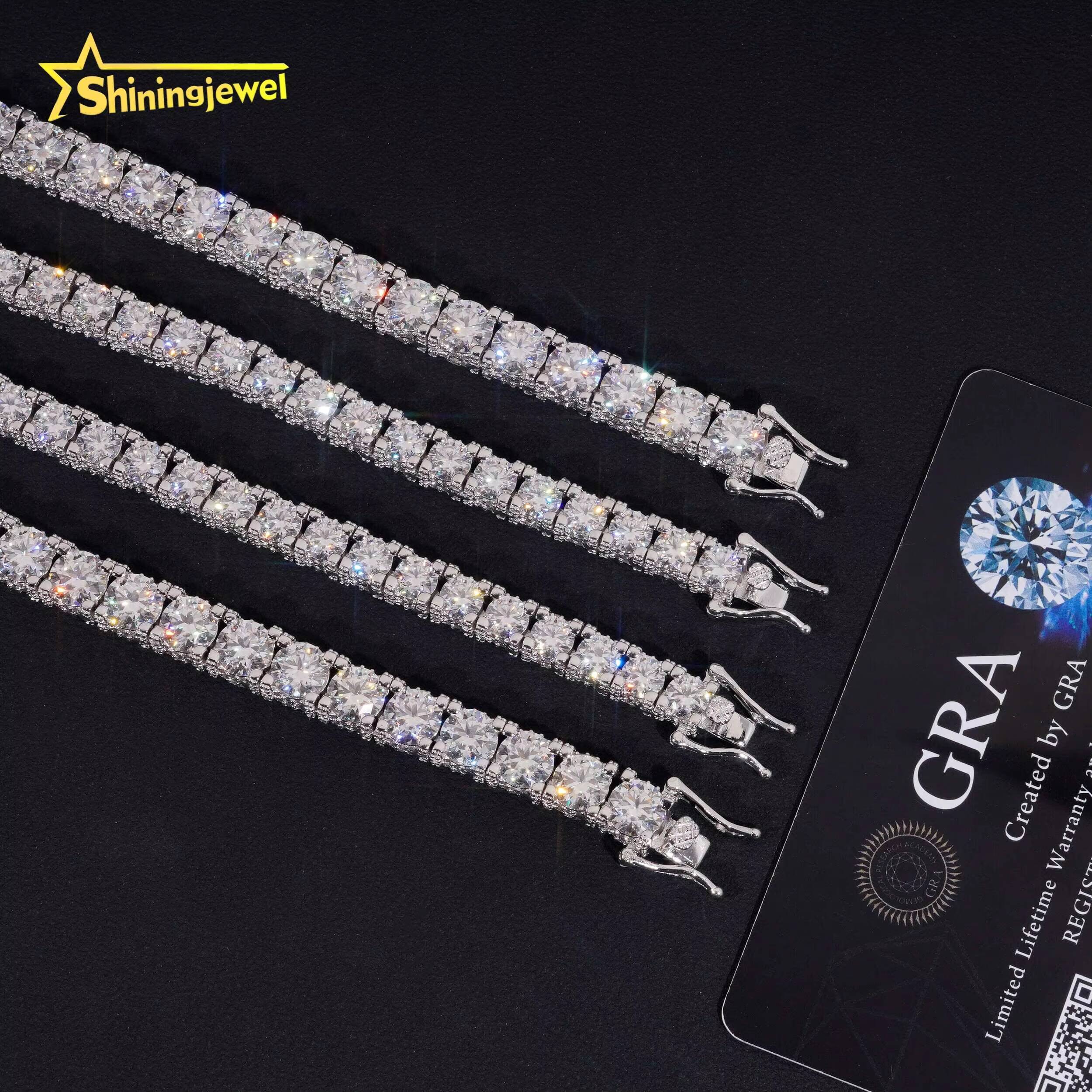 Street Hip Hop 5mm 65mm Moissanite 925 Sterling Silver Table Tennis Necklace for Men for Boyfriends Gift