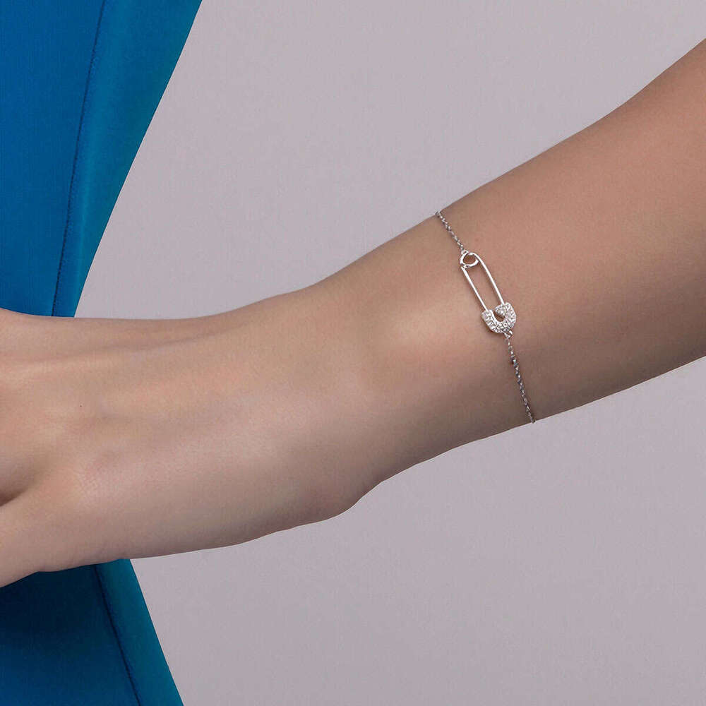 Women Jewelry Bracelets Charm Bracelets Full Zirconia Paperclip Pin Delicate Romantic Valentine's Day Gift Bracelet