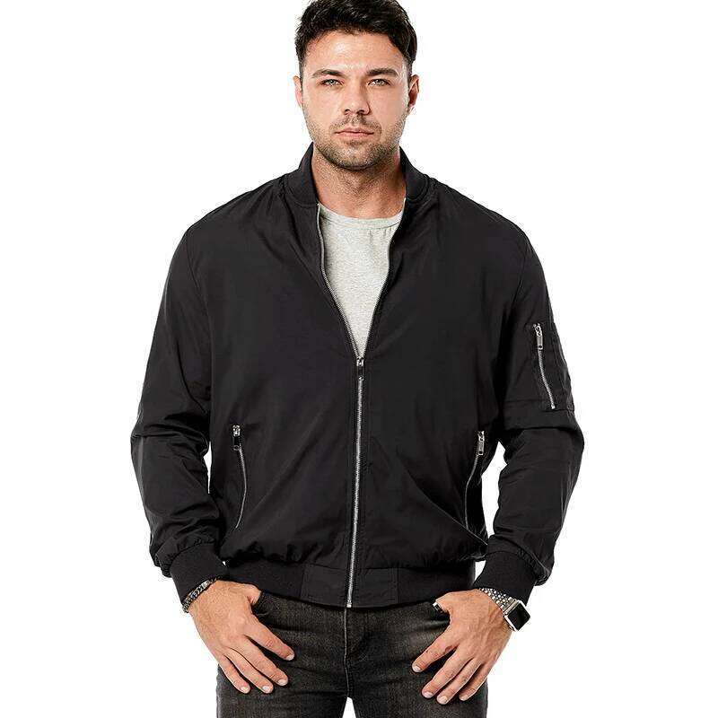 Men's Lightweight Bomber Autumn Casual Pilot Varsity Baseball Coat Fashion Outdoor Sport Track Jacket USA Size 26H0311