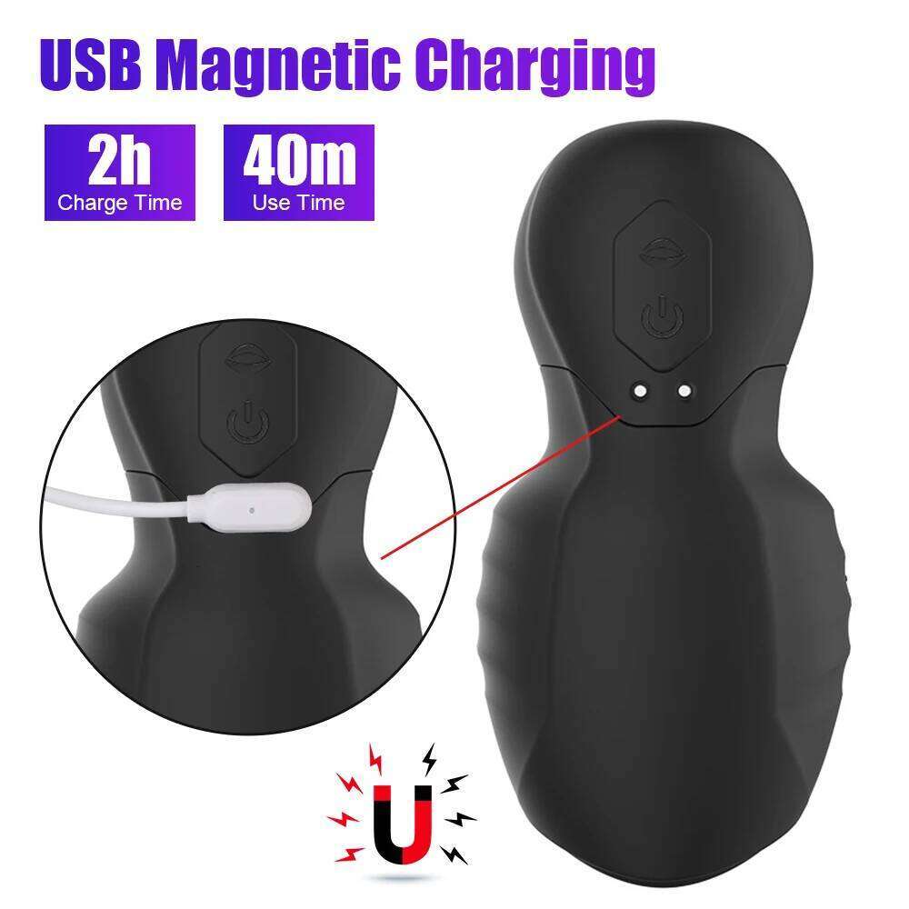 Strong Suction 7+7 Modes Vibrator Penis Trainer Delayed Ejaculation Male Masturbation Cup Erotic Glans Sucking Z260312